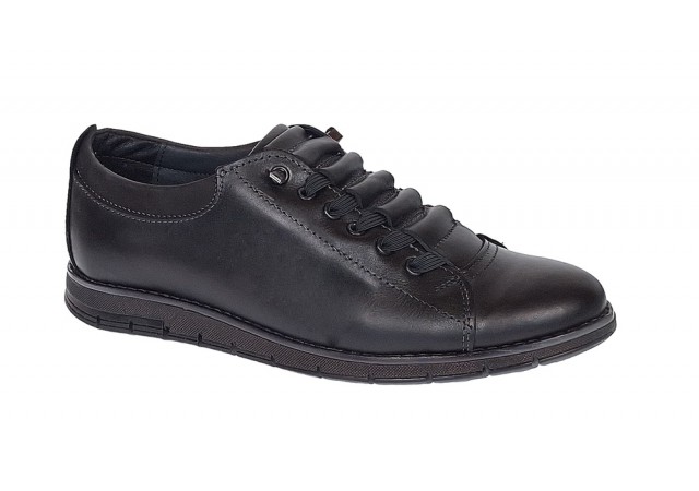 Marimea 37 Pantofi barbati casual din piele naturala, Negru LGKR120N